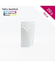 Doypack biały mat 250g + struna + wentyl (500 szt.)