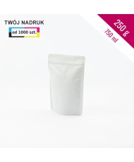 Stand Up Pouches white mat 250g + zip + valve (500 pcs)