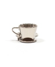 Coffee Dripper Key Chain, silver (10 pcs)