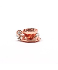 Tea Cup/Coffee Cup Key Chain, rose gold (10 pcs)