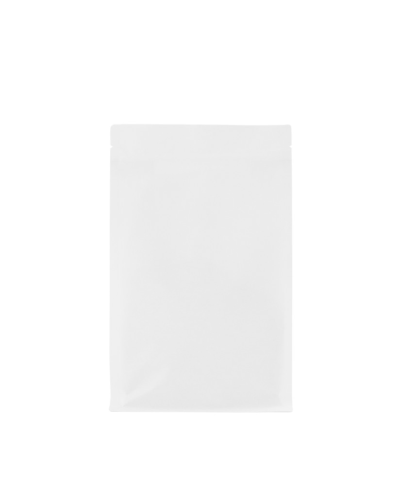 BIO Flach boden beutel 500g, Kompostierbares Weiß papier + Zipper (100 St.)