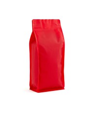 Flat bottom 1kg recyclable, red matt + zipper (100 pcs)