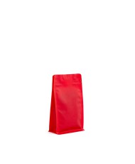 Flat bottom 150g recyclable, red matt + zipper (100 pcs)