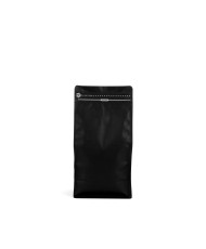 Flach Boden Beutel 500 g Recycelbar, Schwarz matt + Zipper (250 St.)