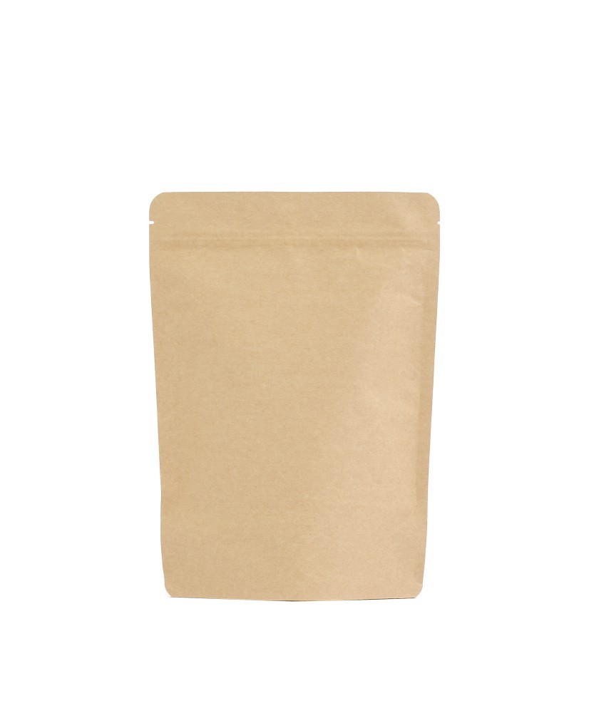 Standbodenbeutel, Kraftpapier 250g, 500 St. mit Zipper